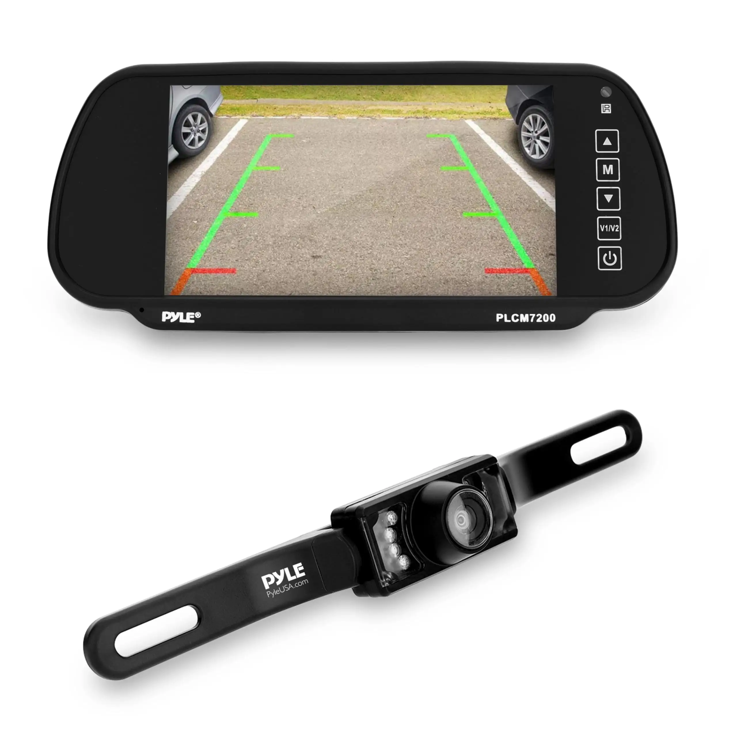 Pyle Dash Cam with Rearview Mirror and Backup Camera