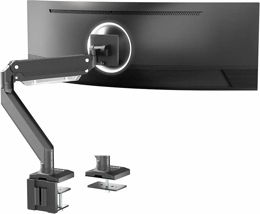 VIVO Premium Aluminum Monitor Arm tilt and tension adjustment close-up
