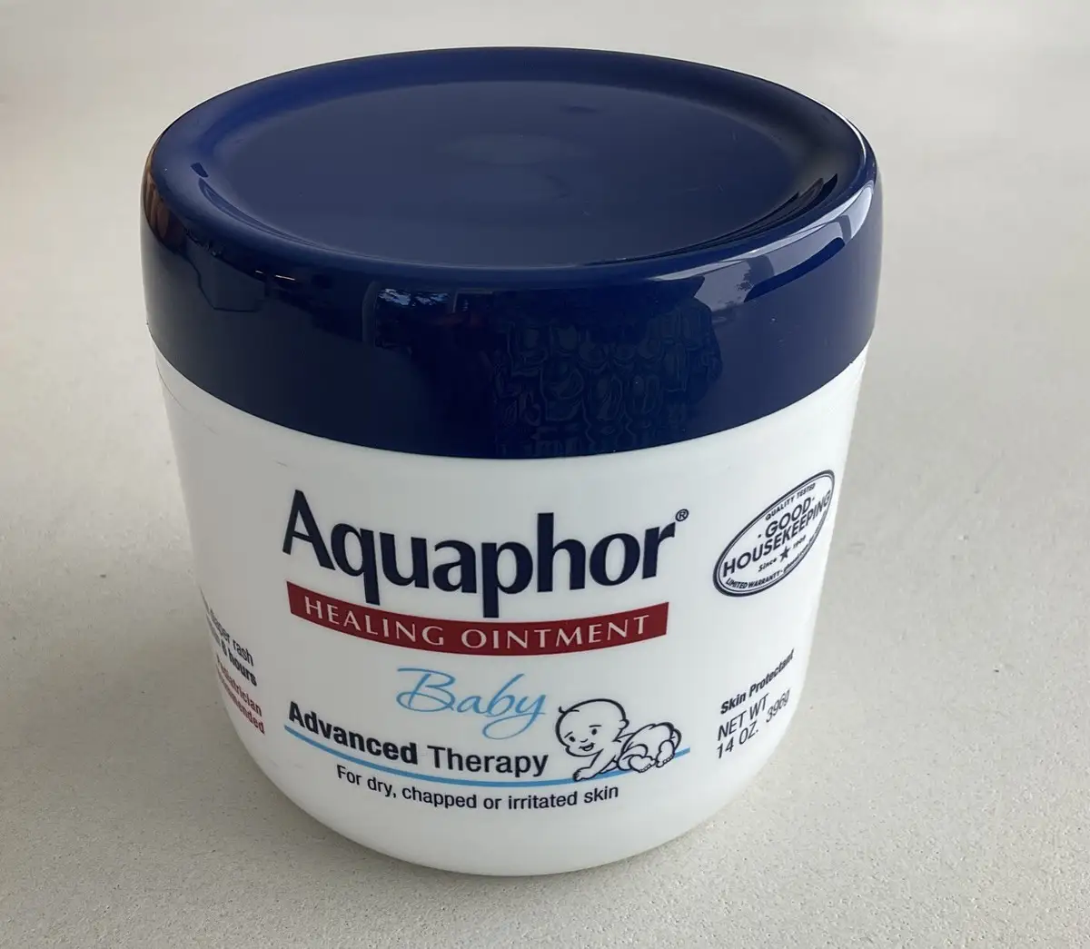 Aquaphor Baby Healing Ointment applied to baby skin