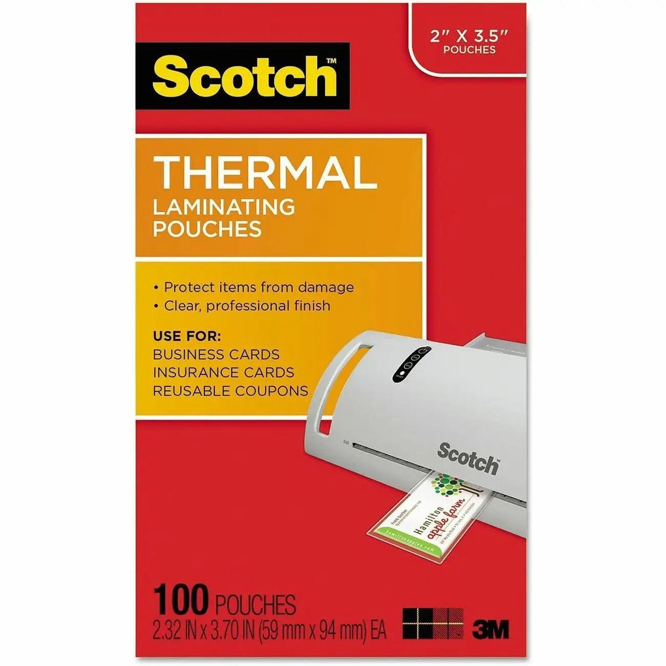 Scotch Thermal Laminating Pouches business card size