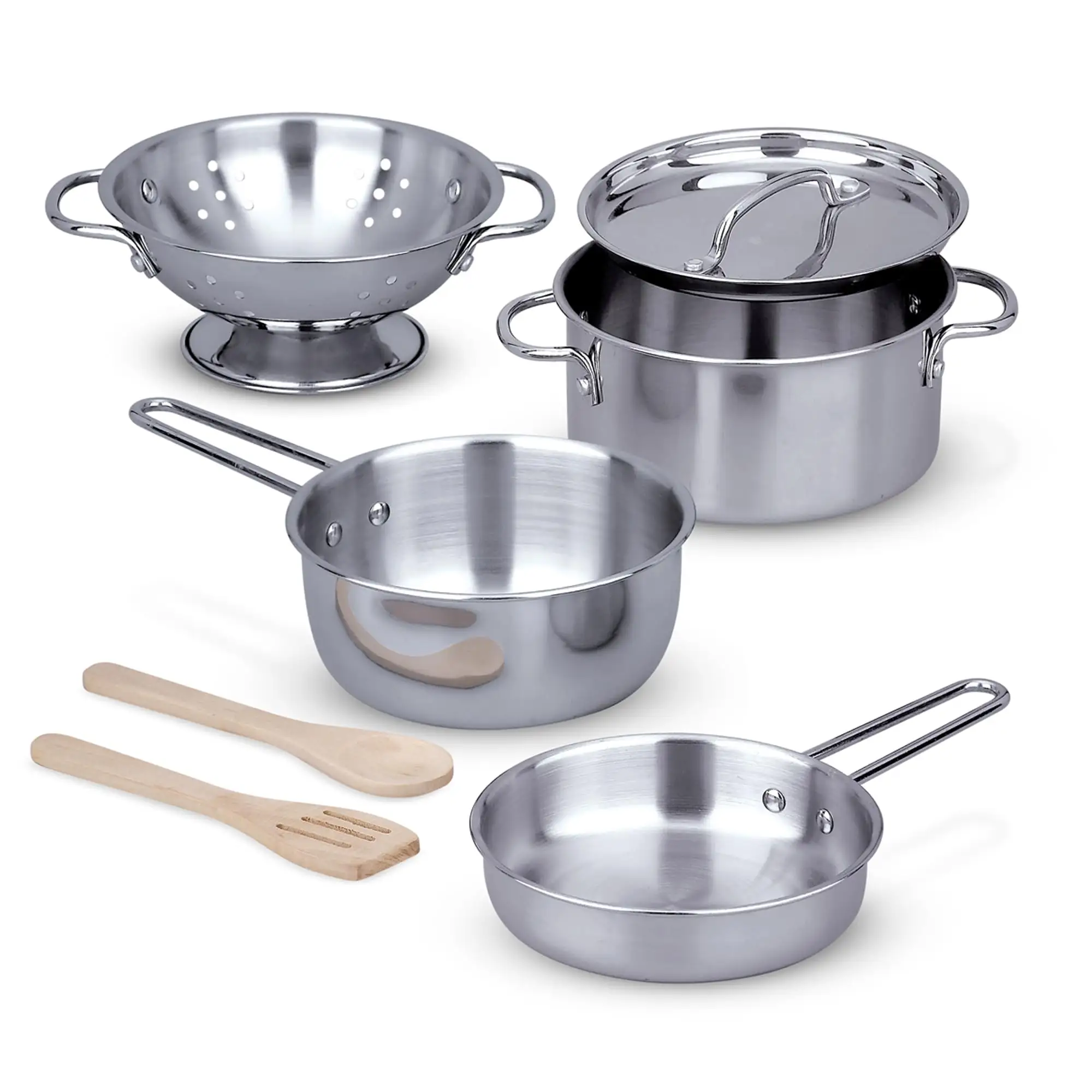 Melissa & Doug stainless steel cookware set with price details