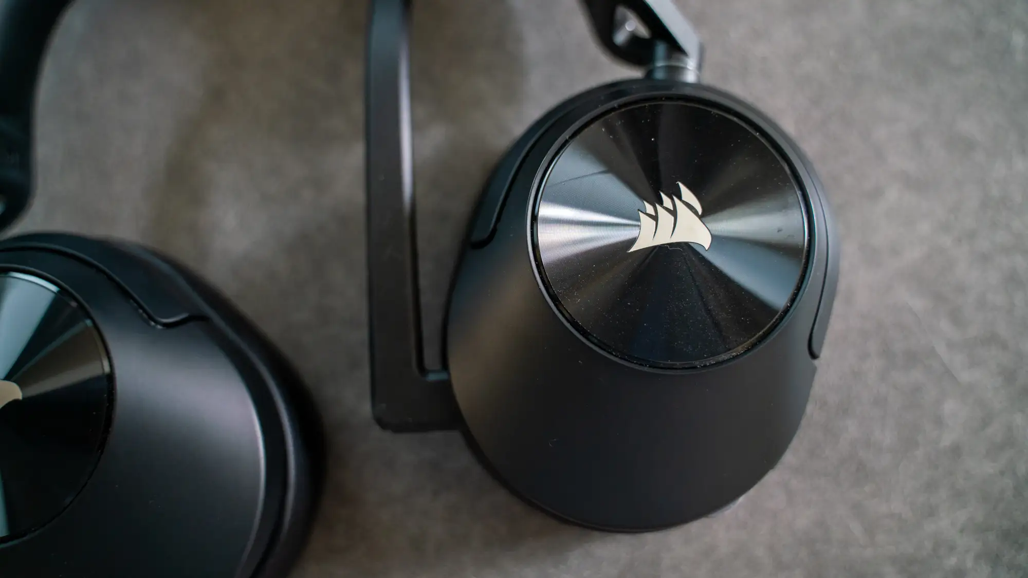 Corsair HS55 Wireless headset product image with accessories overview