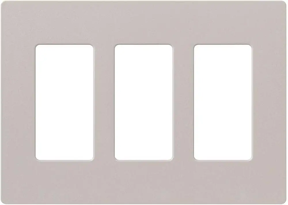 Lutron Claro 2 Gang Decorator Wallplate Satin Snow flush mount close-up