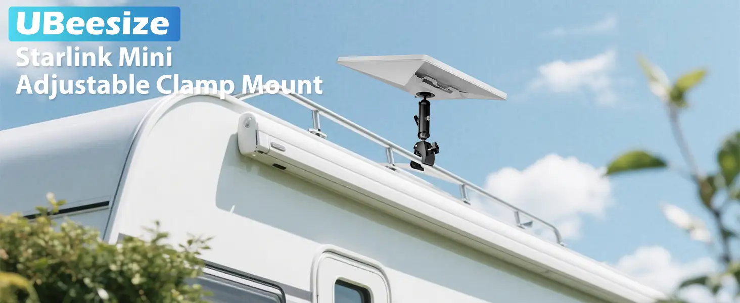 UBeesize Starlink Mini Mount in outdoor travel setup