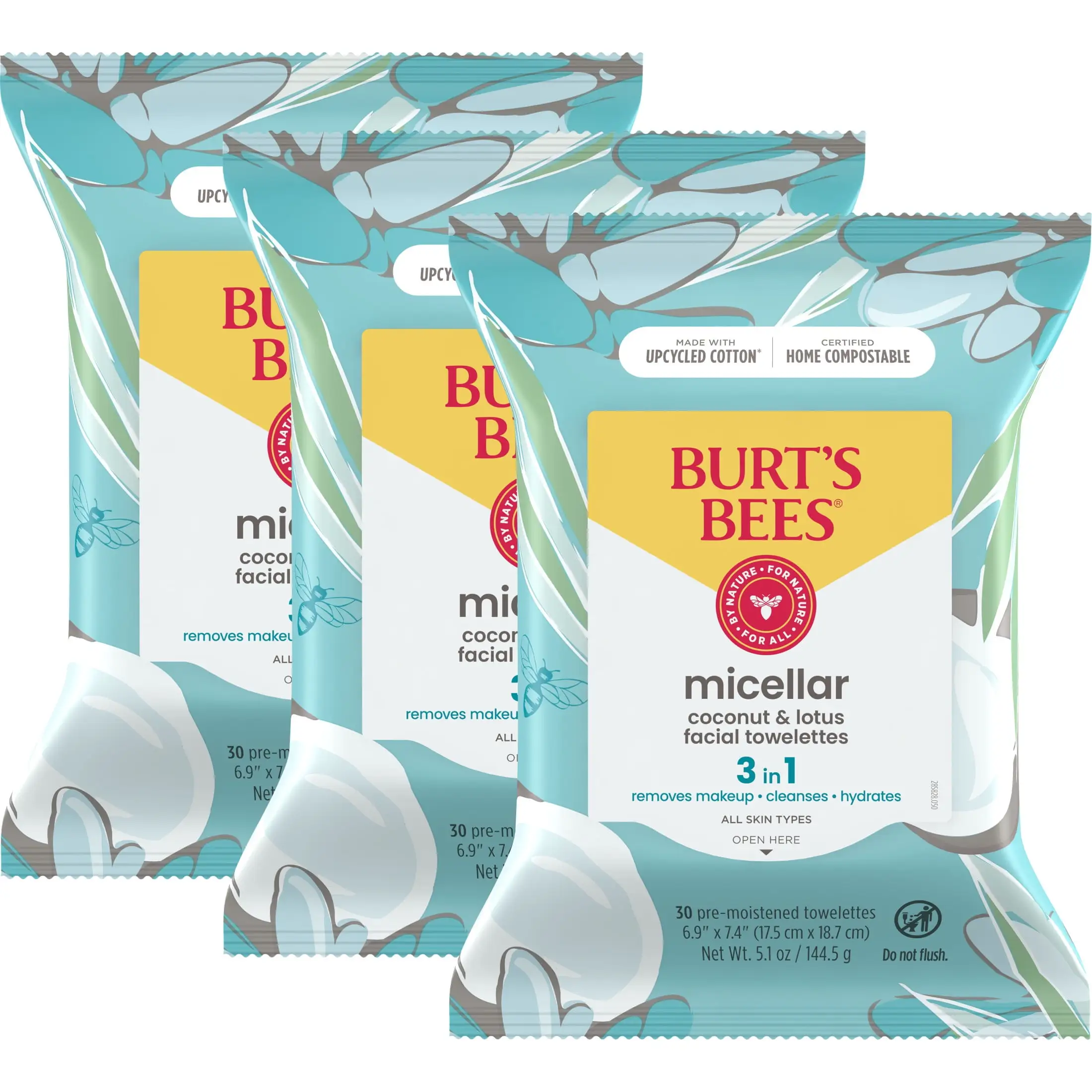 Burt's Bees Cucumber & Mint Face Wipes in-use skincare feel