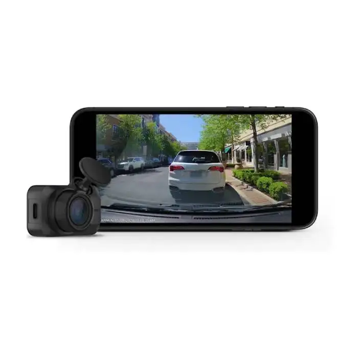 Garmin Dash Cam Mini 3 installed behind rearview mirror