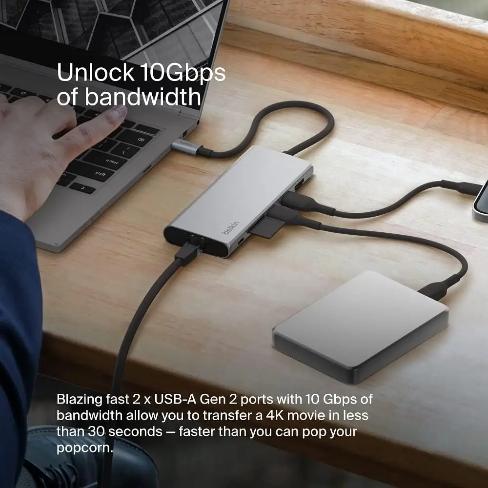 Belkin USB C Hub retail packaging close-up