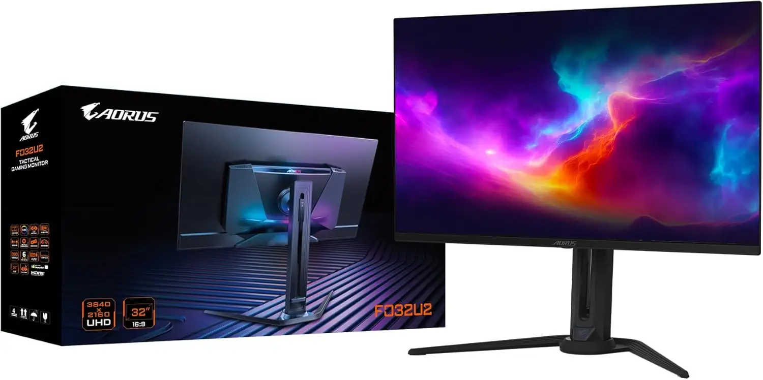 GIGABYTE AORUS FO32U2 OLED monitor rear ports