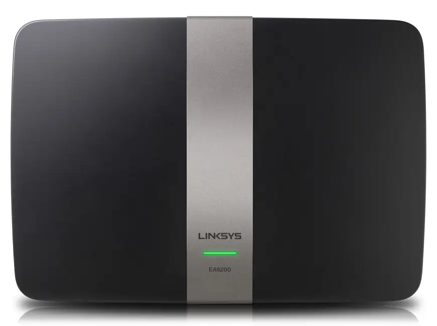 Linksys AC1900 router with antennas side view