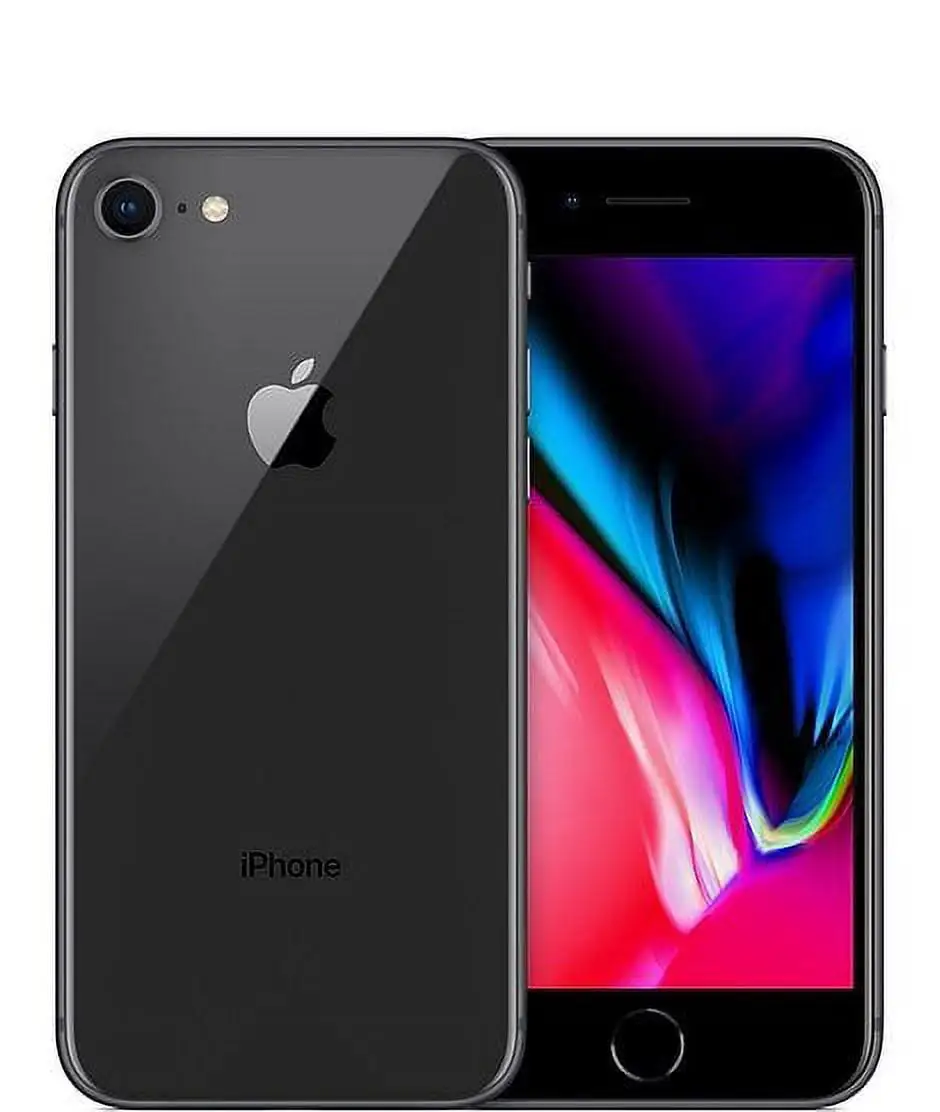 Apple iPhone 11 renewed black front and back view