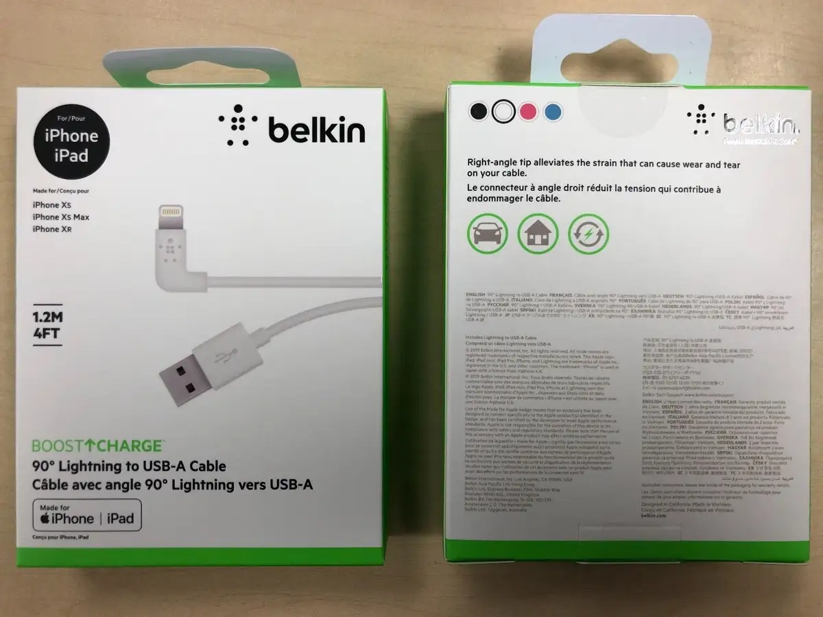 Belkin BoostCharge Lightning Cable retail packaging