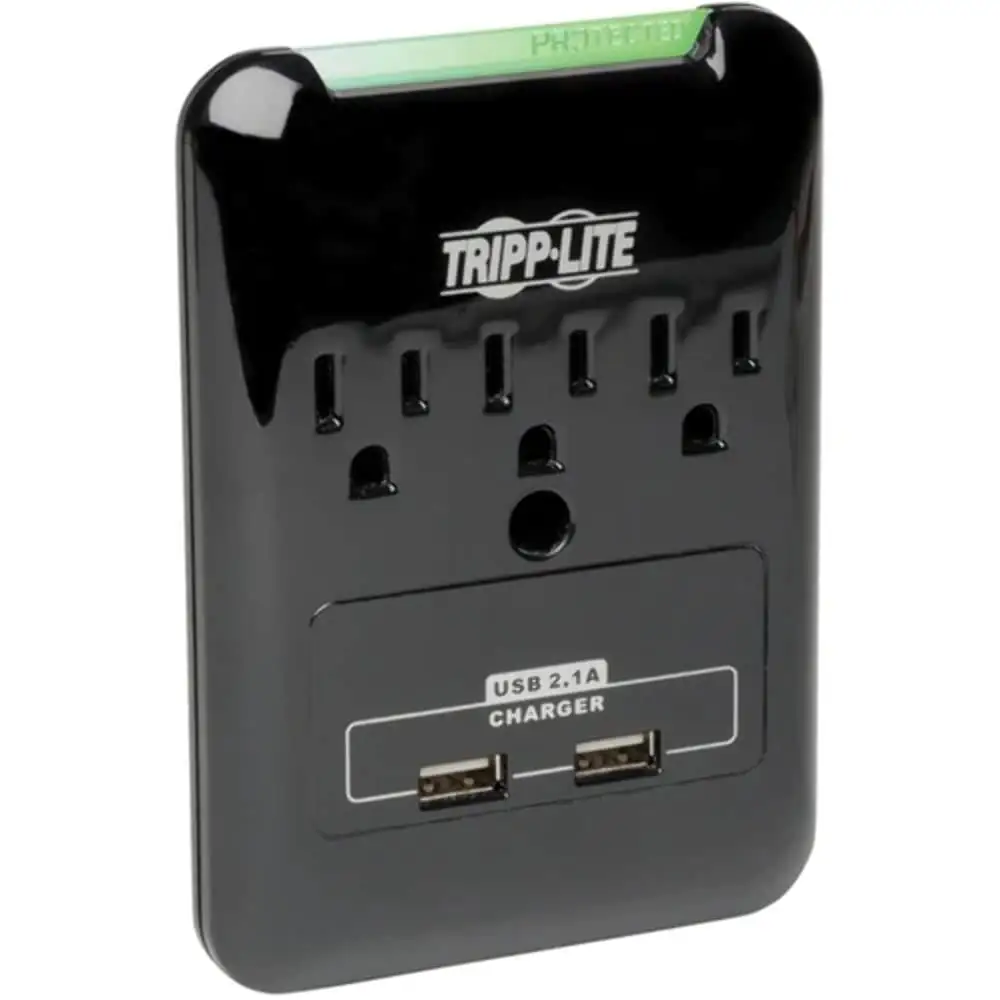 Tripp Lite SK30USB surge protector front outlets view