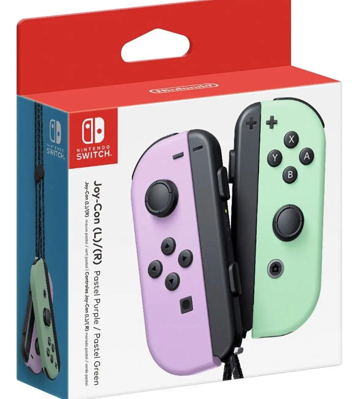Joy-Con Pastel Purple/Pastel Green colorway close-up