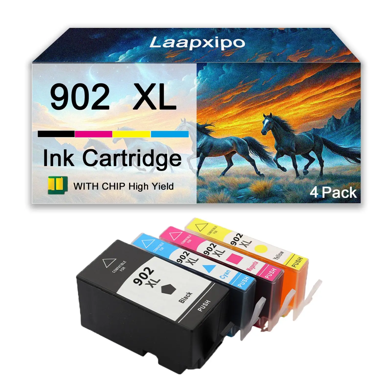 HP 902XL Black ink cartridge close-up view