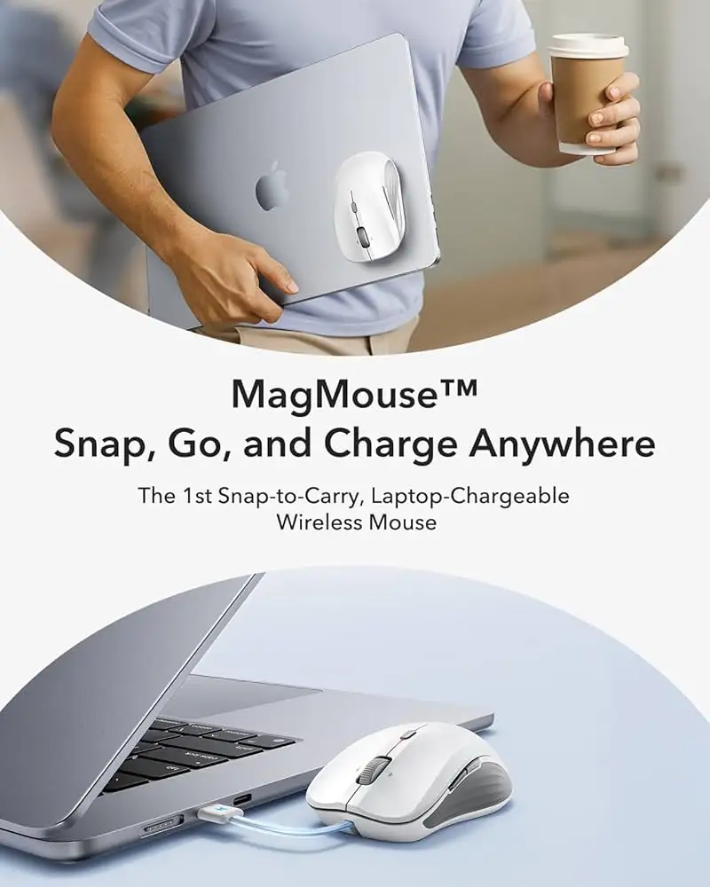 ESR MagMouse with USB-C cable attached