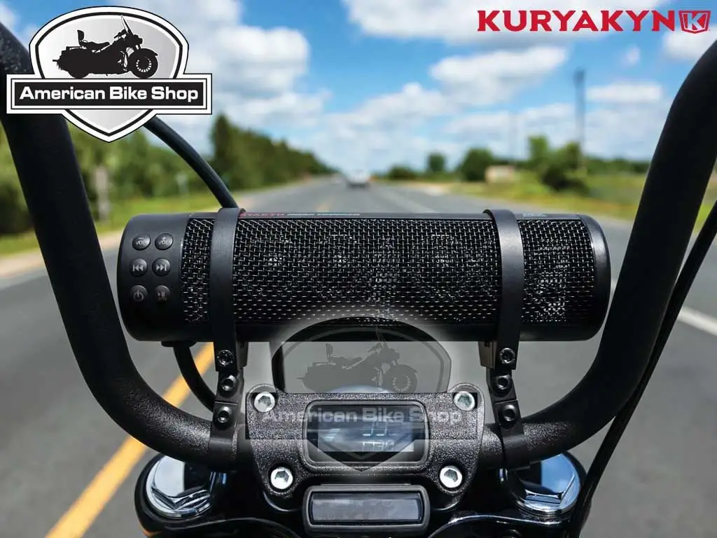 Kuryakyn MTX Road Thunder Plus installed on motorcycle handlebars