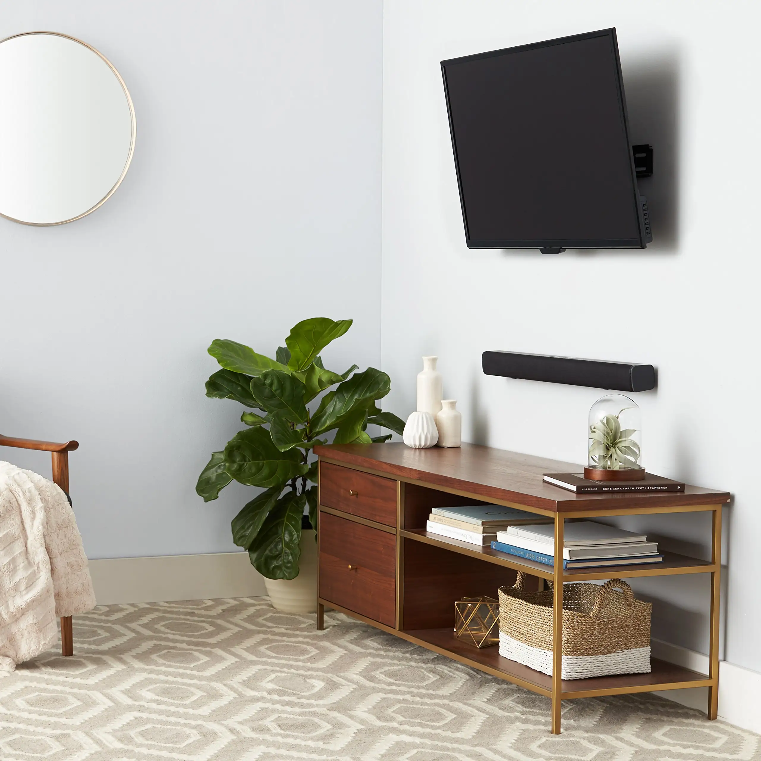 Amazon Basics tilting TV mount drywall anchors warning