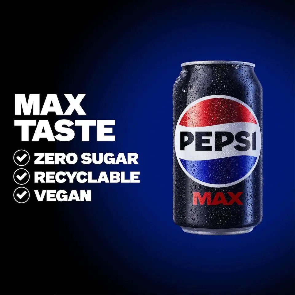 Pepsi Max No Sugar cola cans product photo