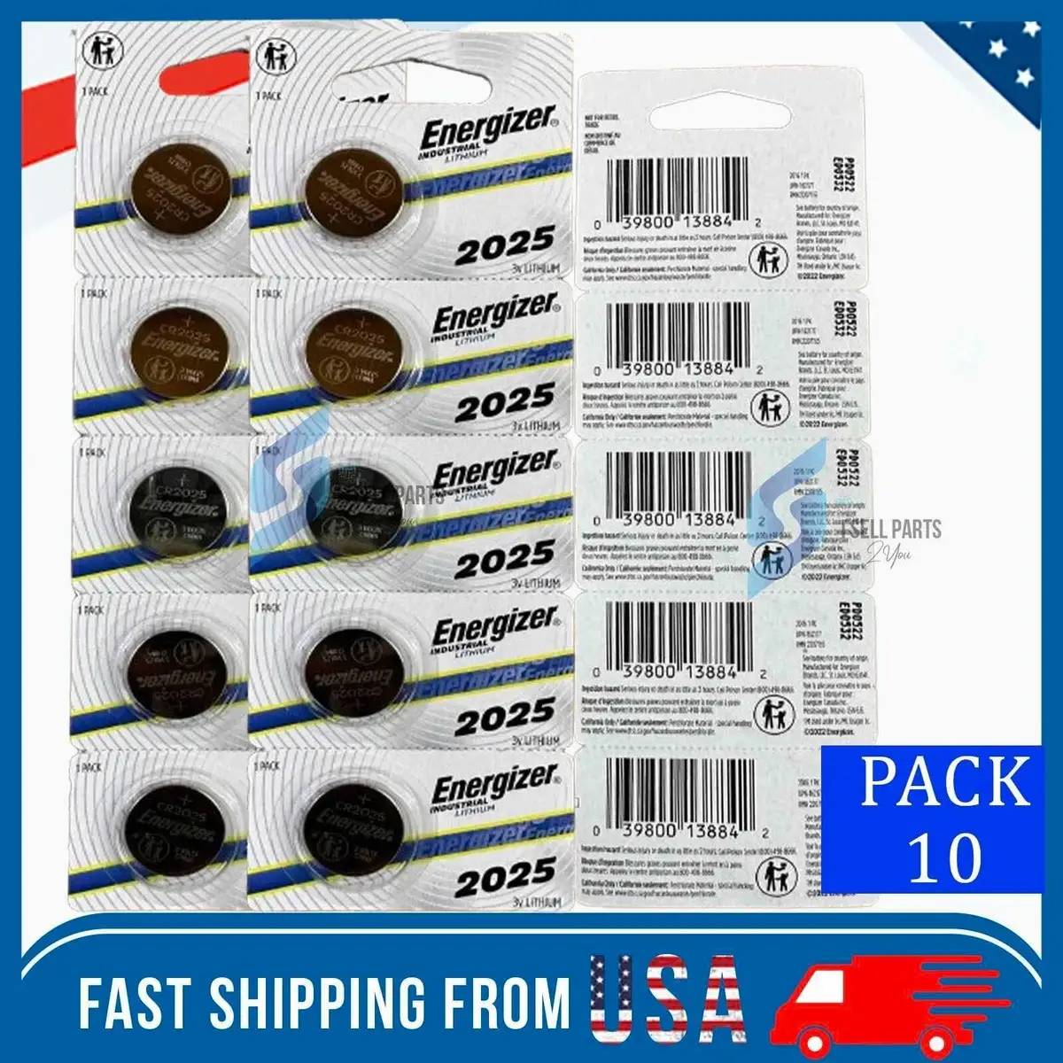 Energizer CR2025 coin cell batteries close-up