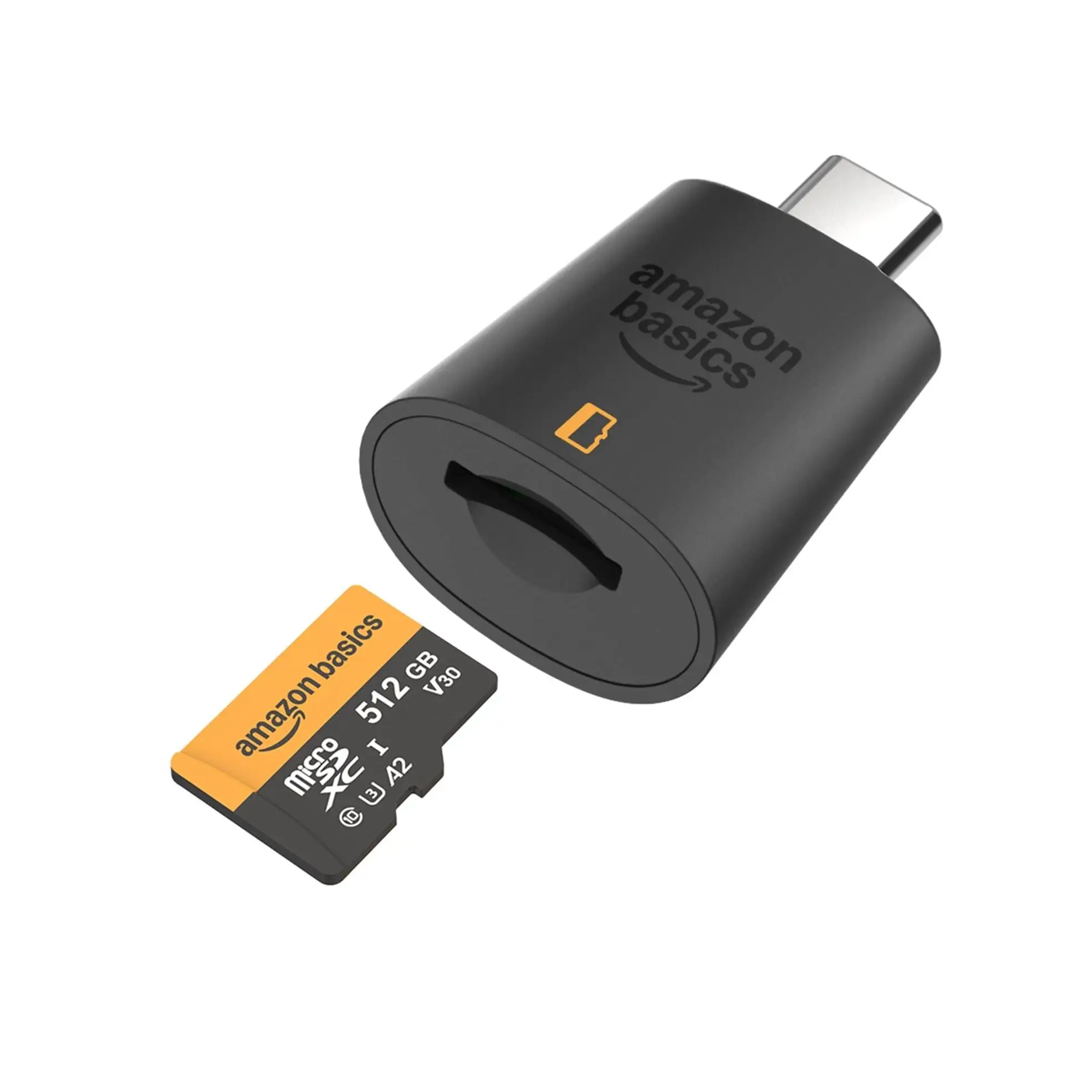 Amazon Basics 512GB microSDXC card with adapter in packaging