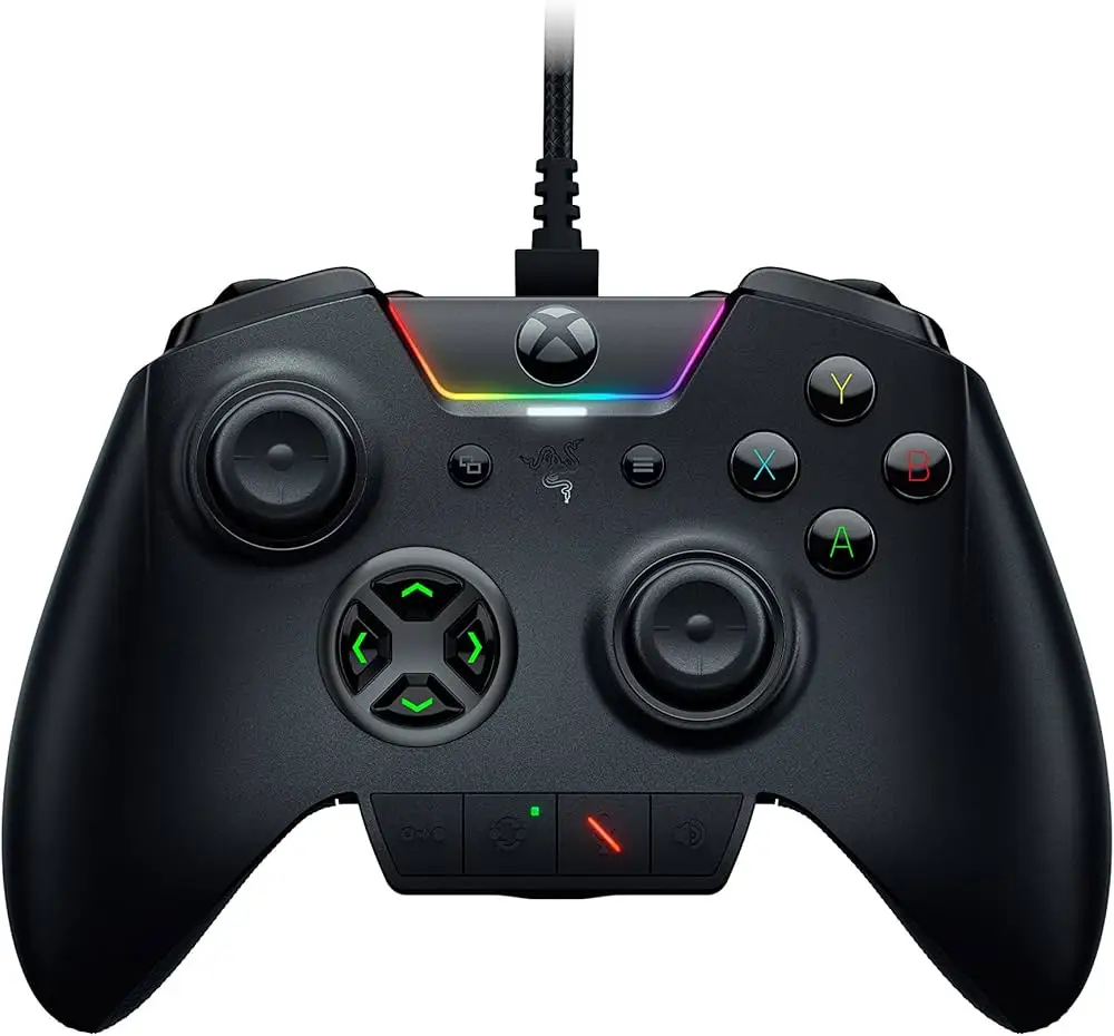 Razer Wolverine Ultimate showing wired cable and extra buttons