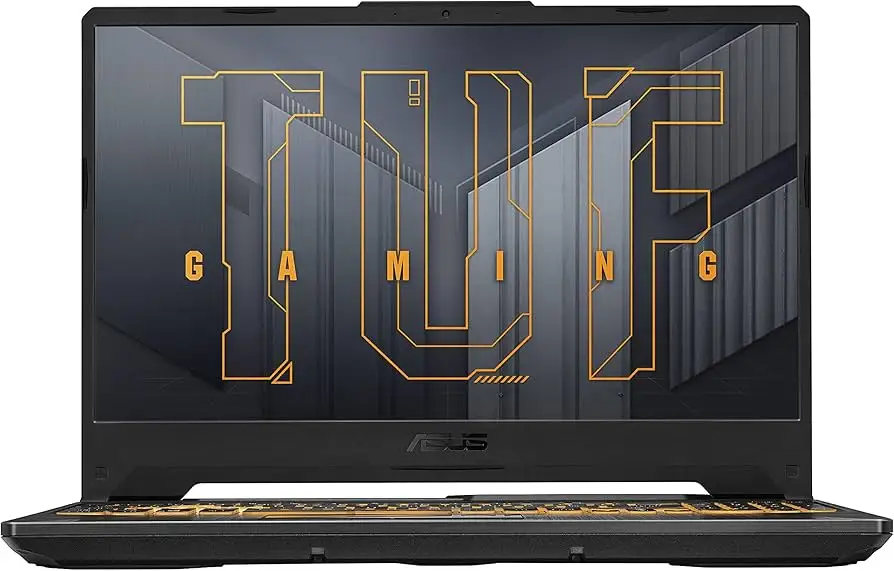 ASUS TUF Gaming A15 laptop angled side view