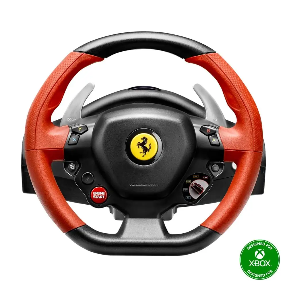 Thrustmaster Ferrari 458 Spider wheel and pedals setup