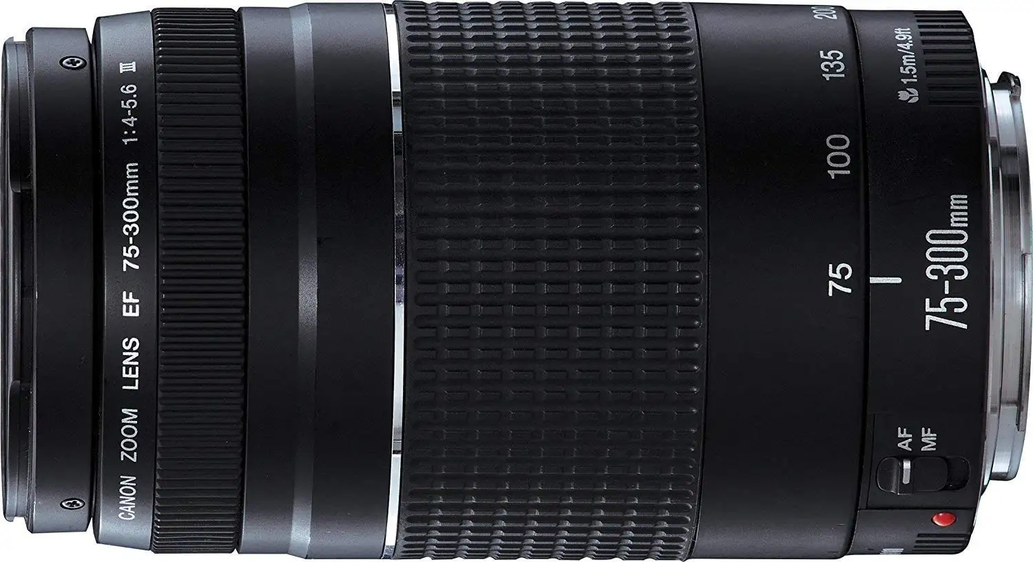 Canon EF 75-300mm III telephoto zoom lens closeup
