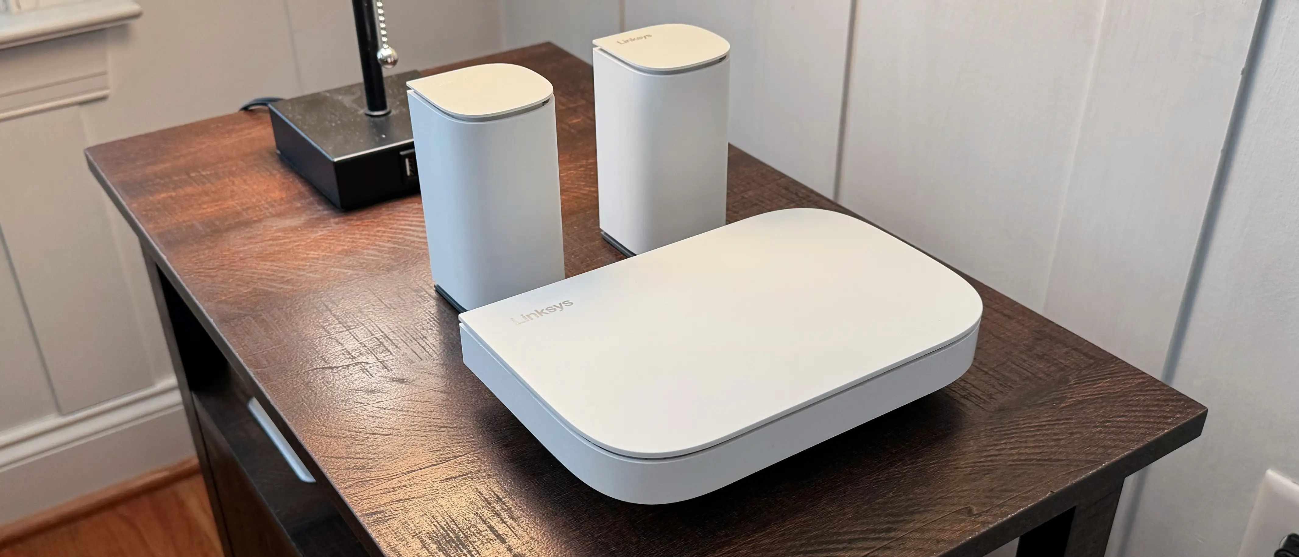 Linksys Velop Pro 6E WiFi Mesh setup in living room