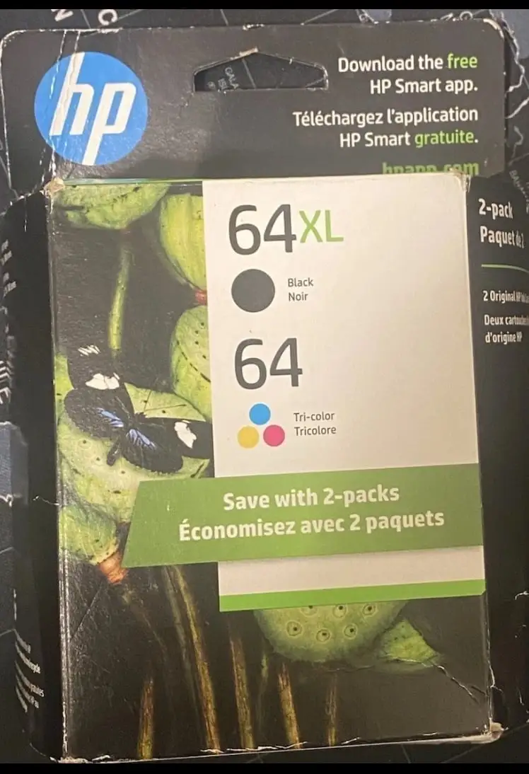 HP 64 and 64XL ink cartridges 2-pack product photo