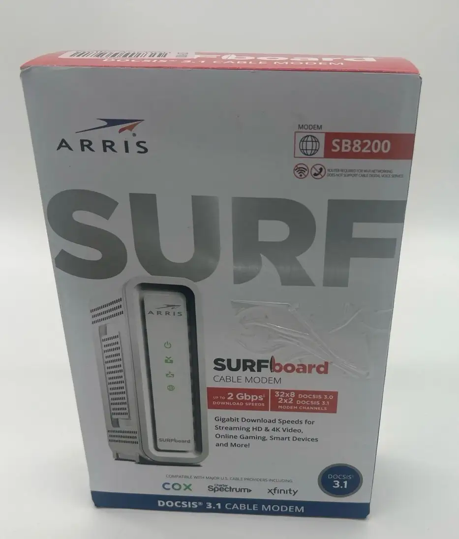 ARRIS SB8200 dual Ethernet ports close-up