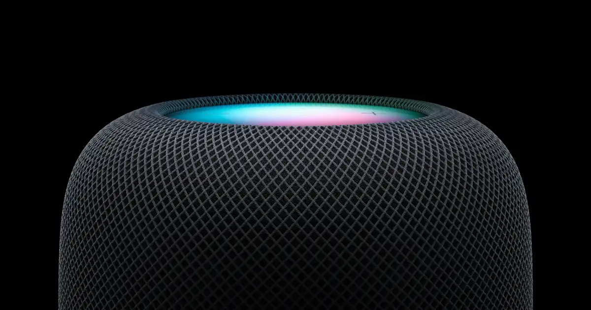Apple HomePod 2nd Generation shown in living room setup