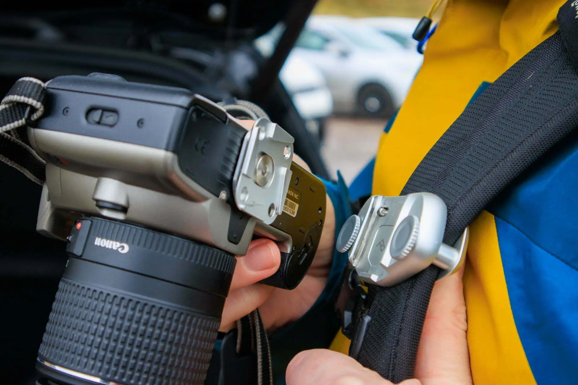 Peak Design Capture Clip V3 in outdoor use