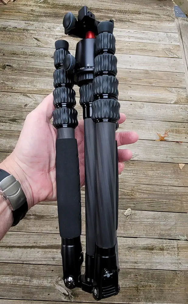 Sirui 5C Carbon Fiber Tripod with ball head setup