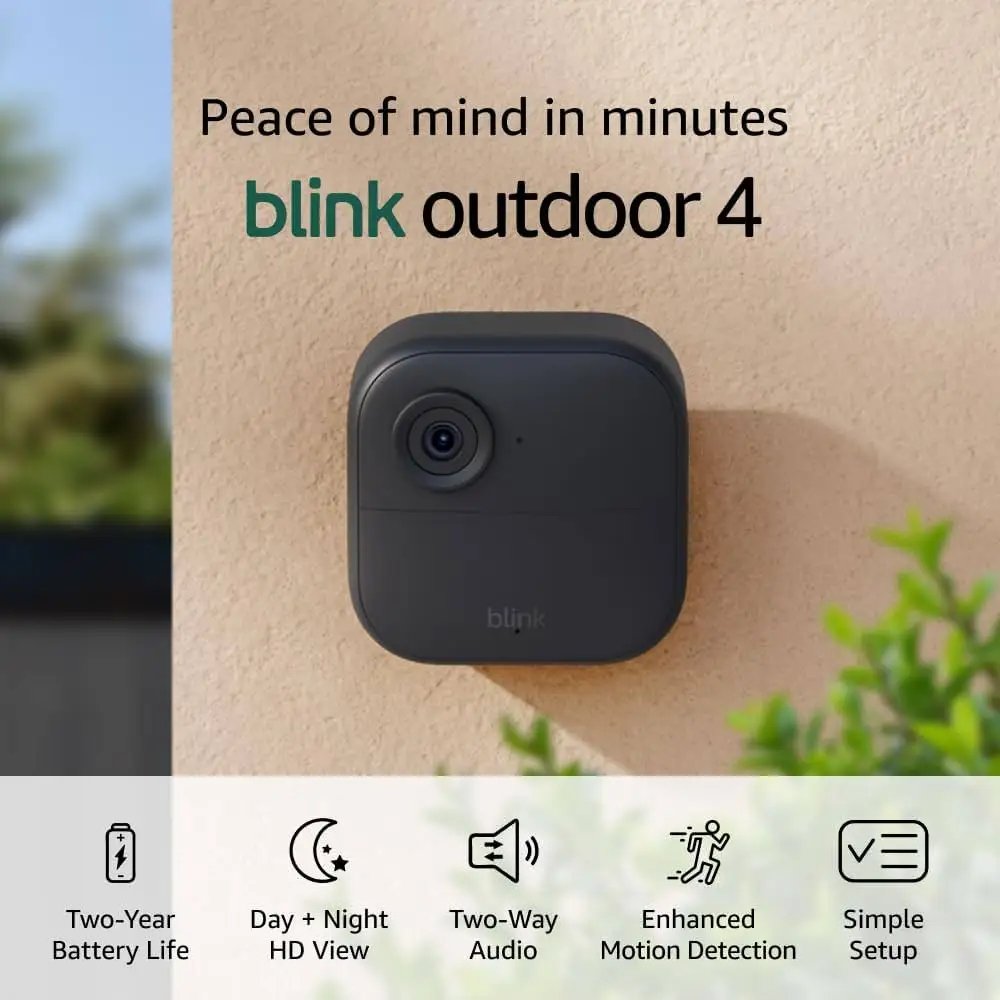Blink Outdoor 4 camera system installed on exterior wall