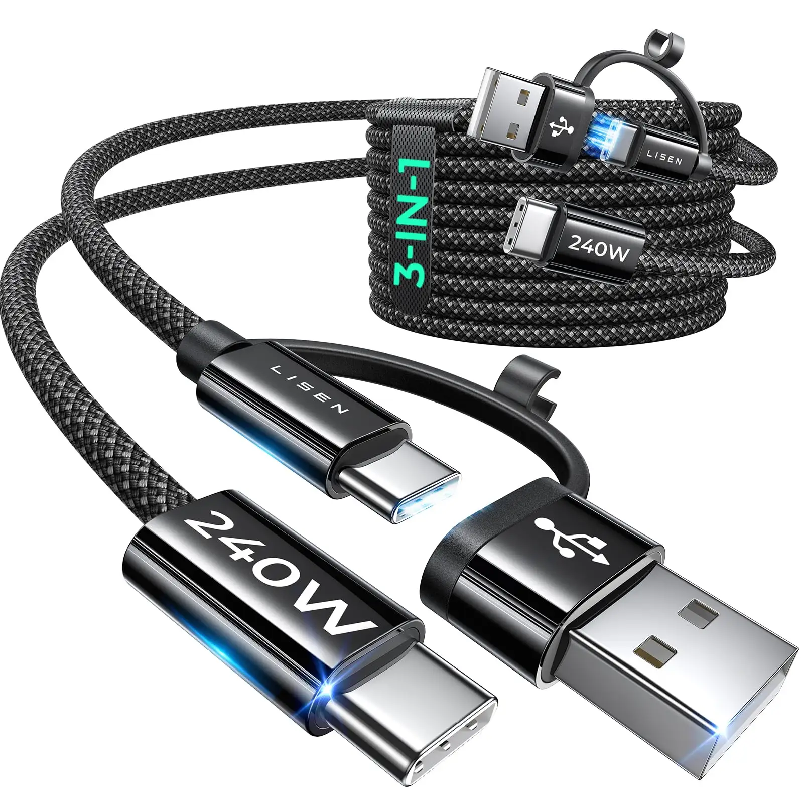 LISEN USB-C cable packaging and accessories