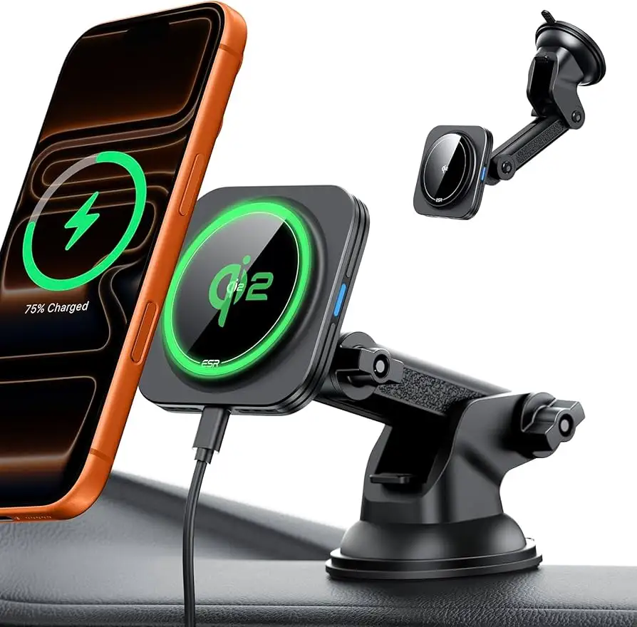 ESR Qi2 MagSafe car mount charger hero overview