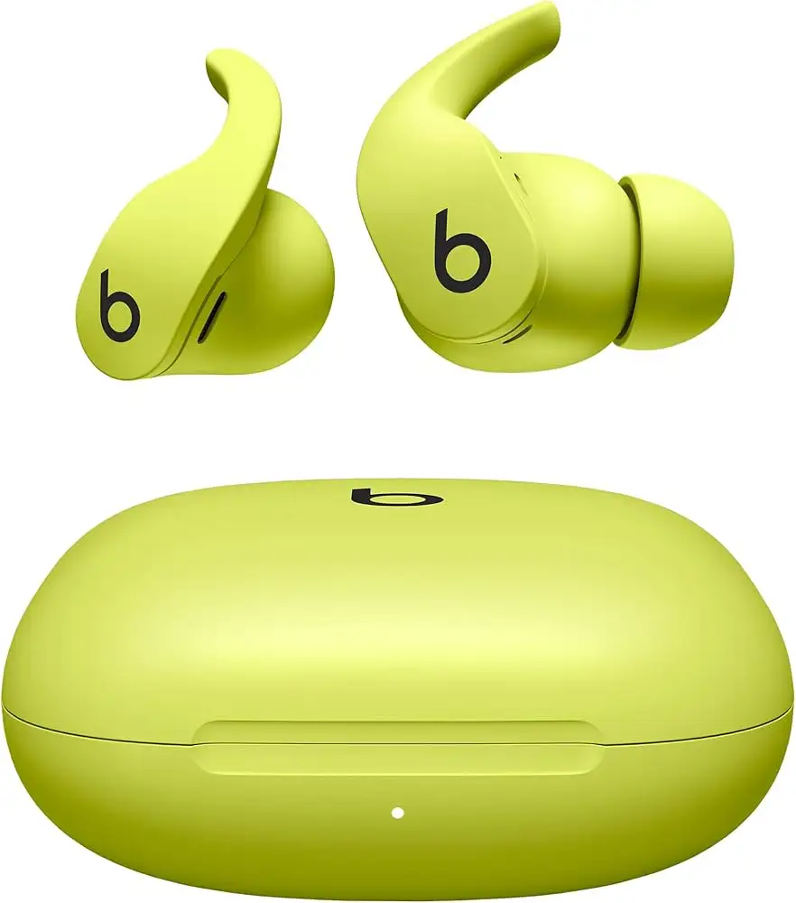 Beats Fit Pro earbuds volt yellow closeup