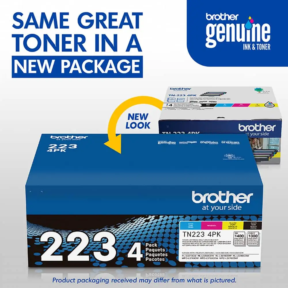 Brother TN223 4PK toner cartridges packaging