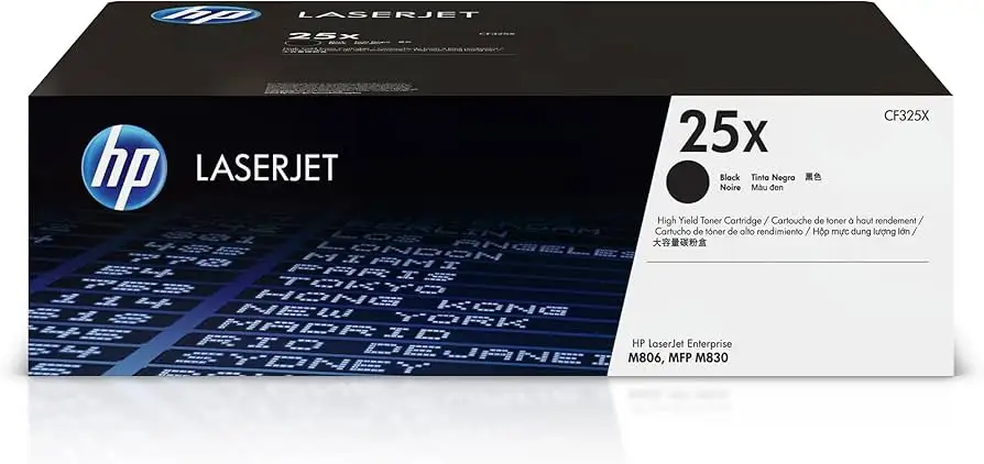 HP 25X Toner Cartridge packaging and compatibility