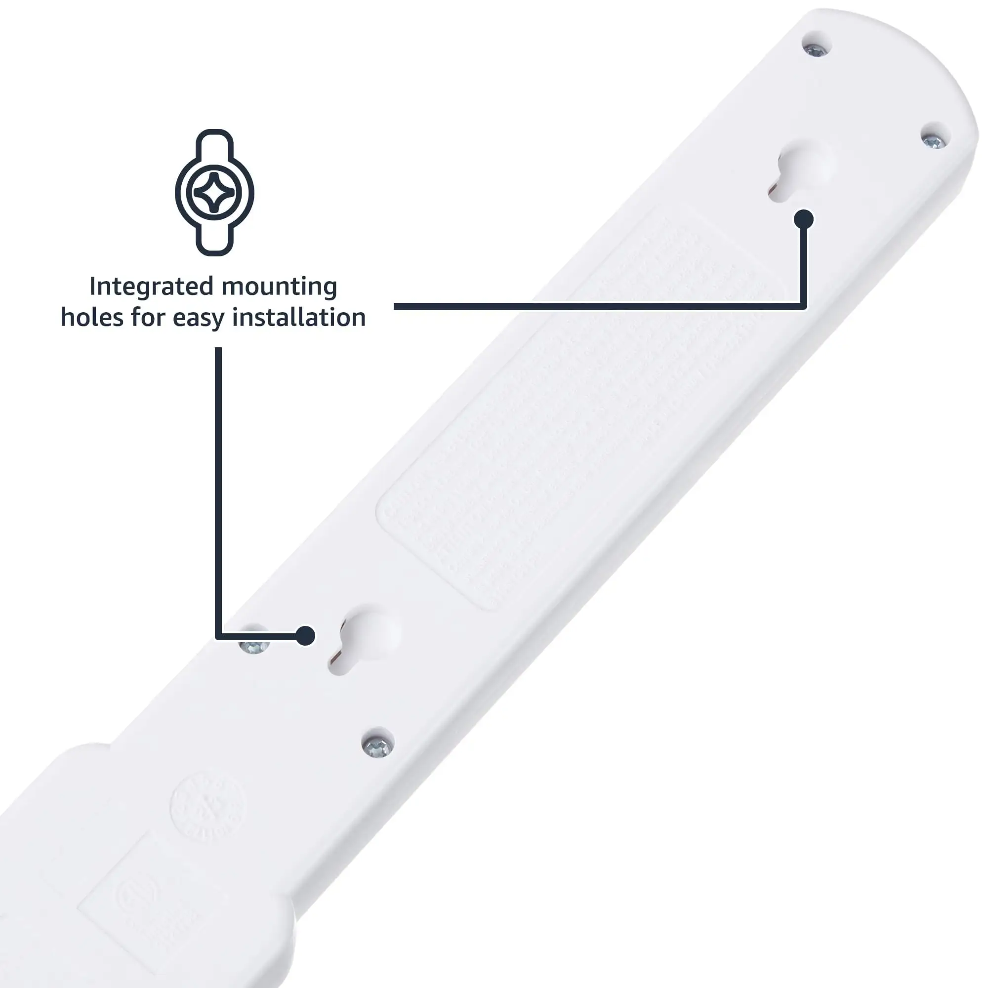 Amazon Basics Surge Protector under desk setup