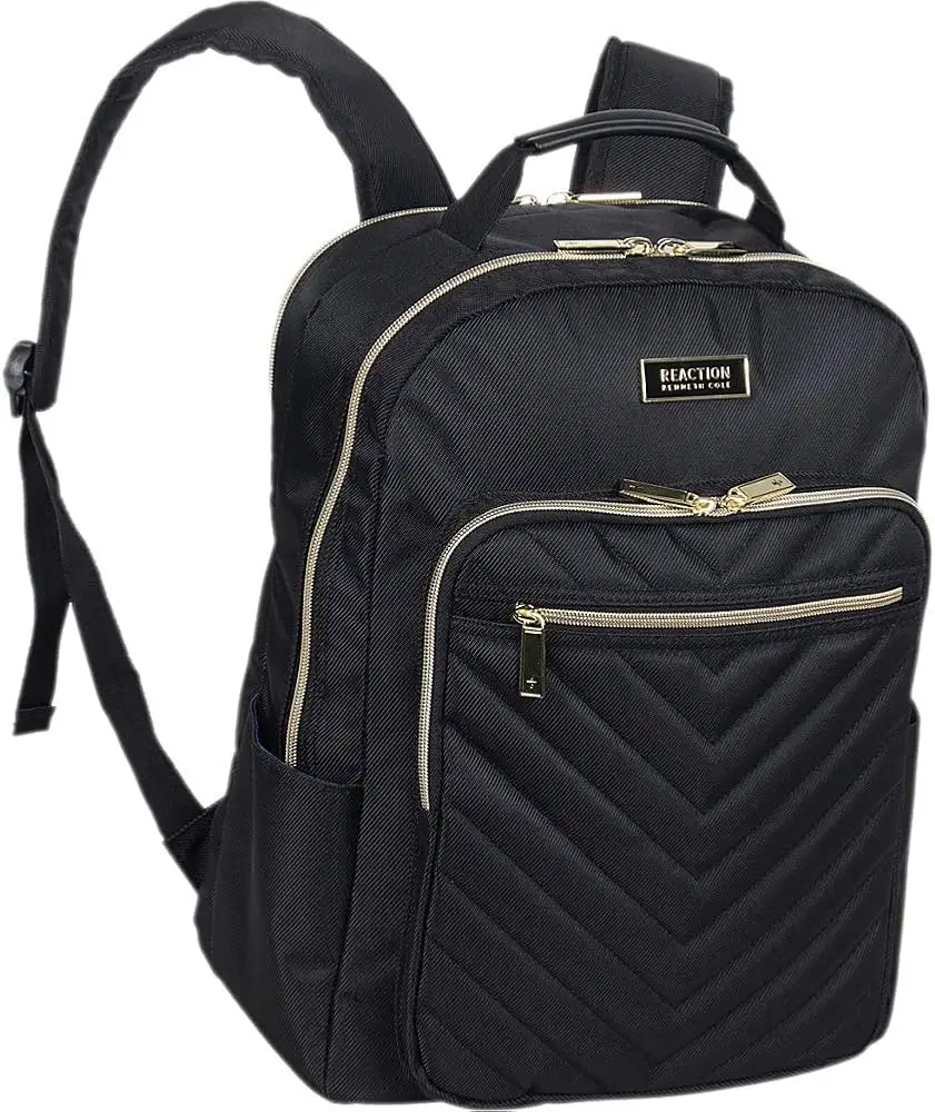 Kenneth Cole Chelsea Laptop Backpack side view with straps