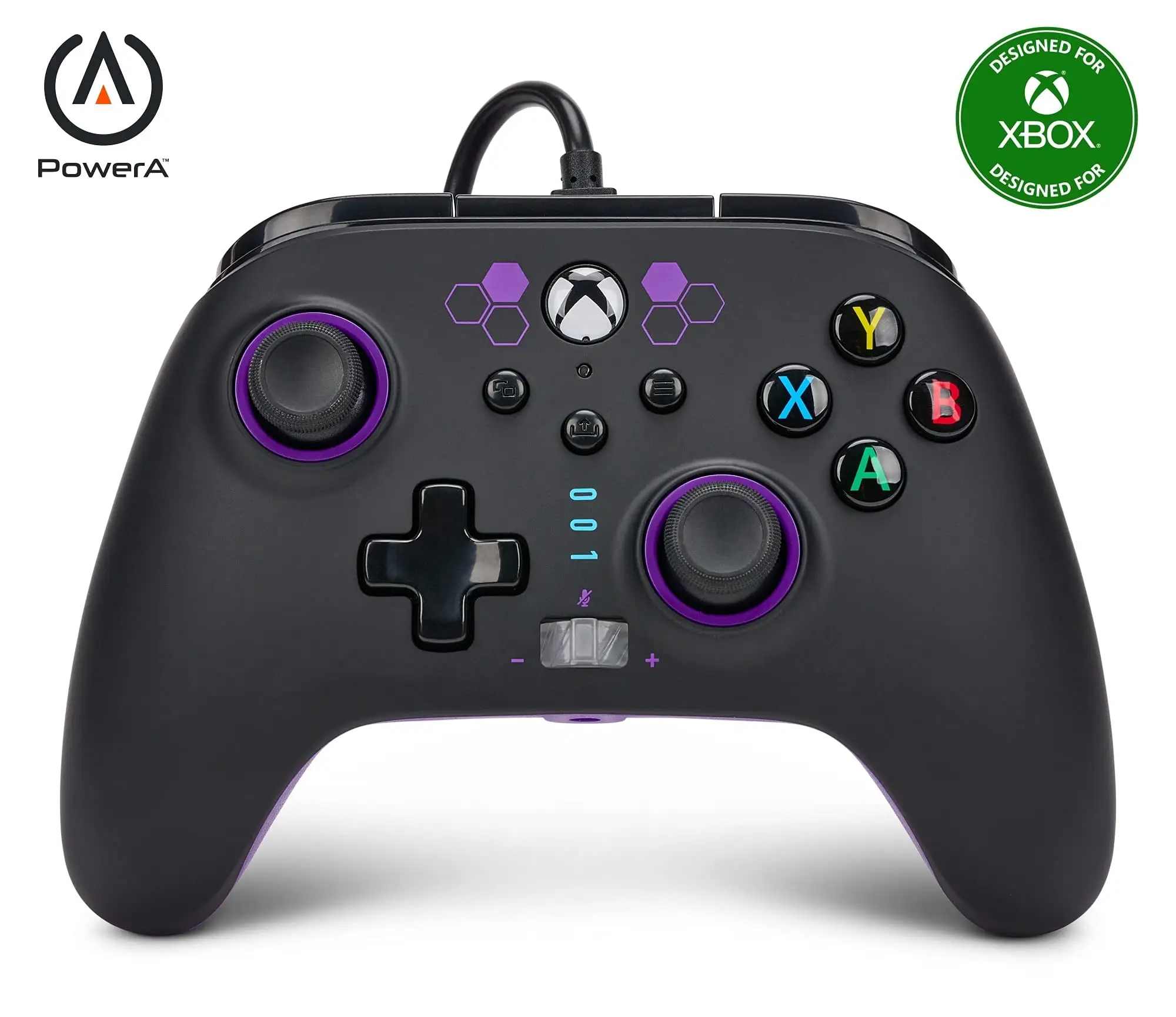 PowerA Wired Xbox controller showing cable connection