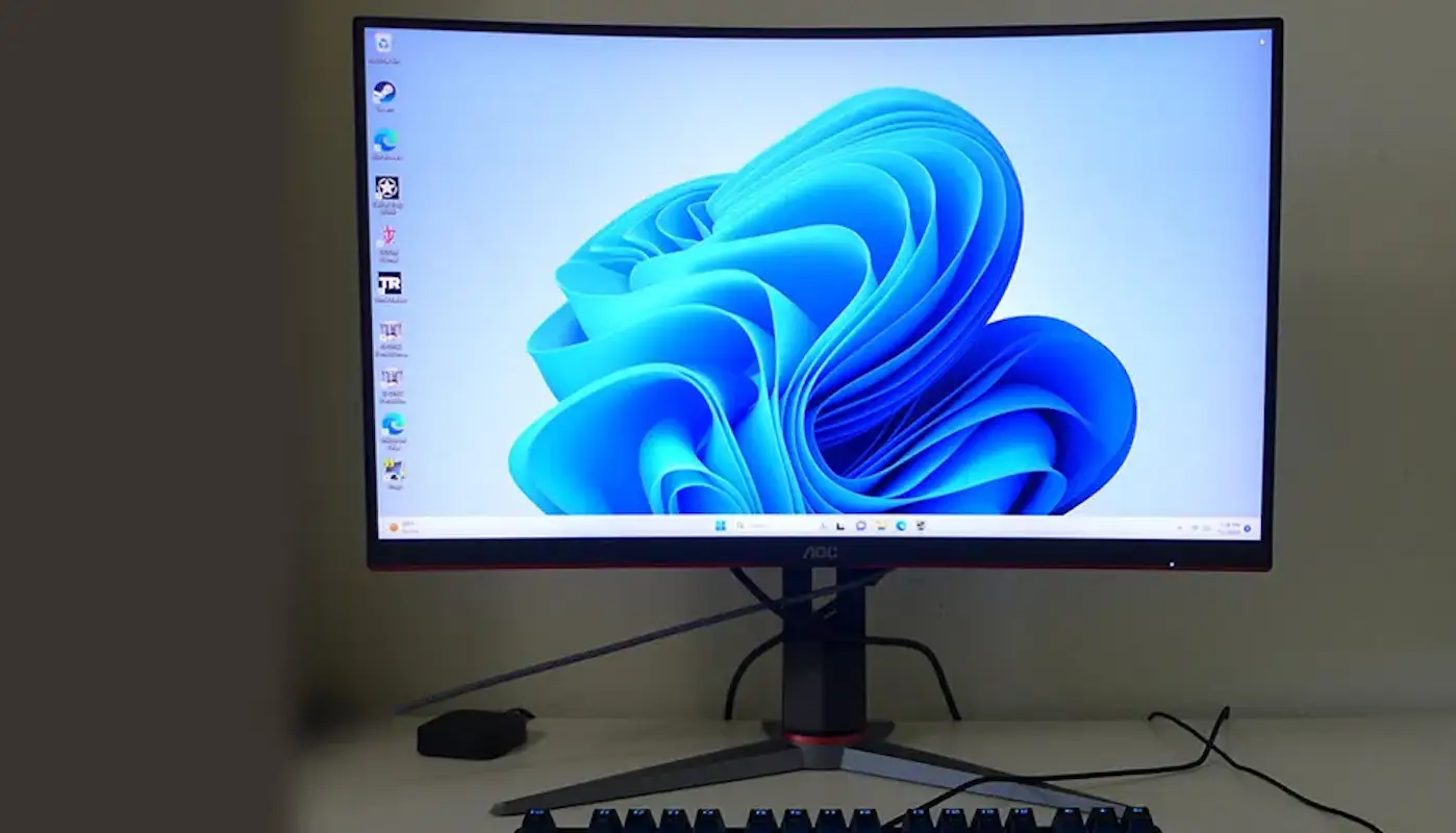 AOC C27G2Z gaming monitor front view with immersive curve