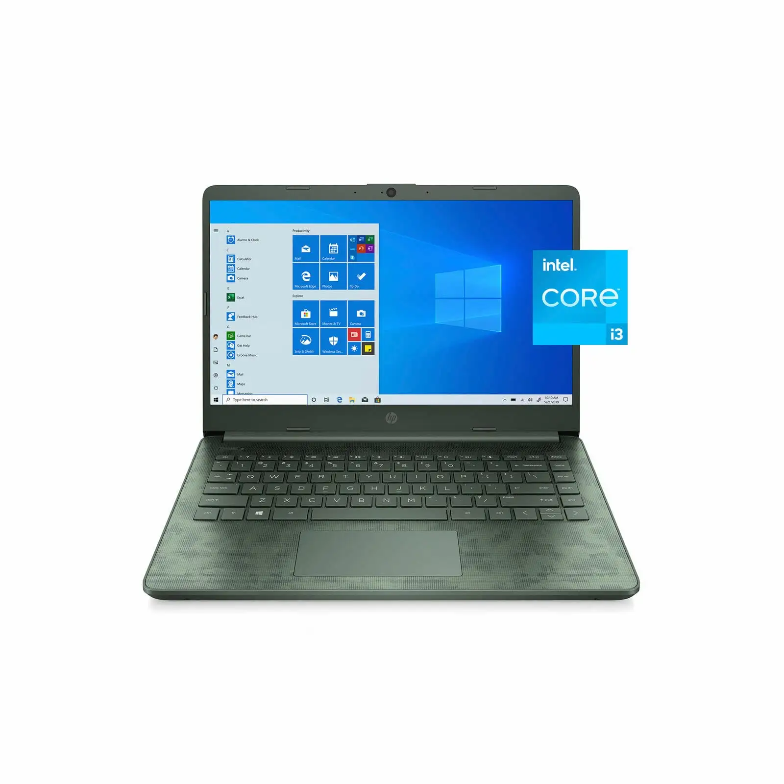 HP 14-inch Laptop closed view showing slim design
