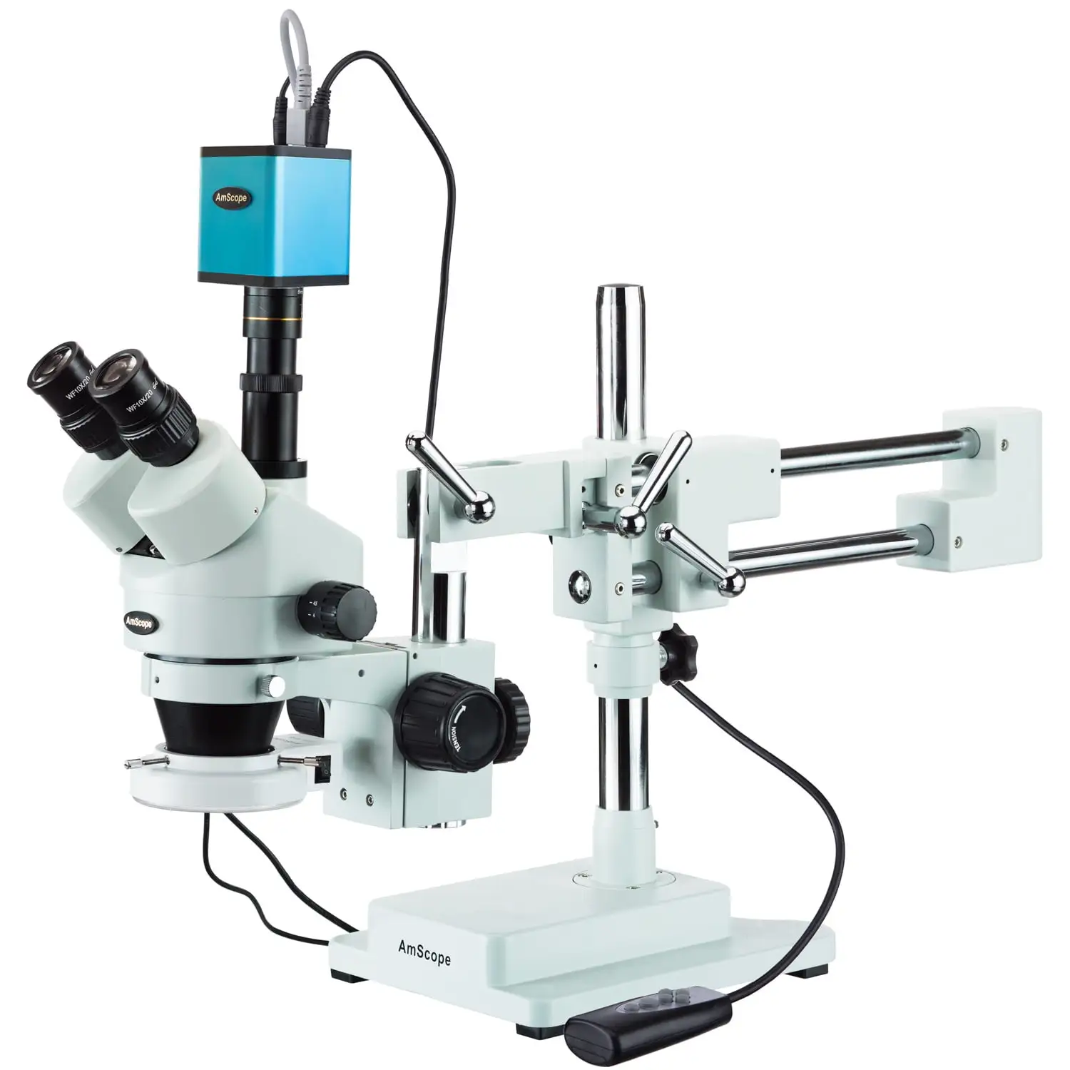 AmScope SM-4TZ-144A microscope with LED ring light