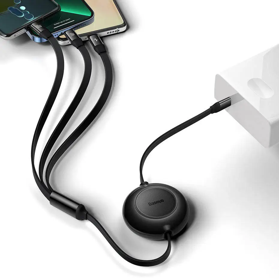 Baseus retractable car charger product close-up