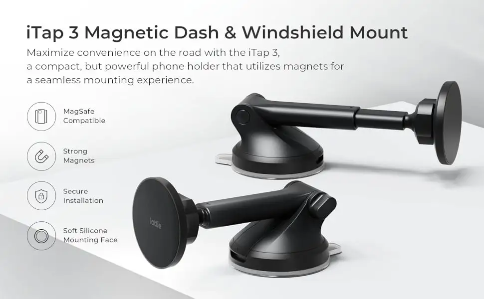 iOttie iTap 3 Magnetic Mount dash installation view