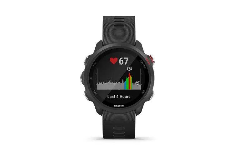 Garmin Forerunner 245 Music smartwatch screen close-up
