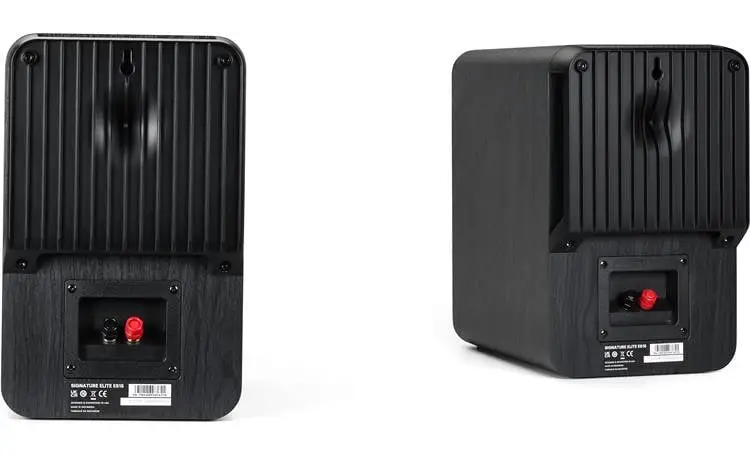 Polk ES15 bookshelf speaker angled side view